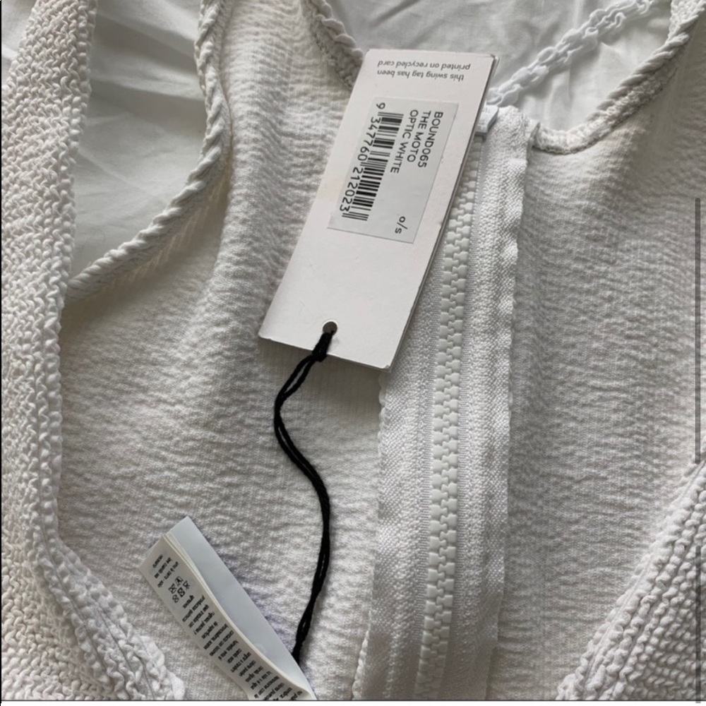 White Zipper Front One-Piece Swimsuit - Picture 8 of 10